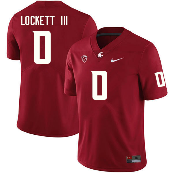Men #0 Sam Lockett III Washington State Cougars College Football Jerseys Sale-Crimson